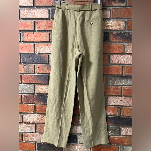 Vintage Liz Claiborne Silk Linen Pants 4 | High Waisted Trousers Removable Belt - Picture 7 of 7